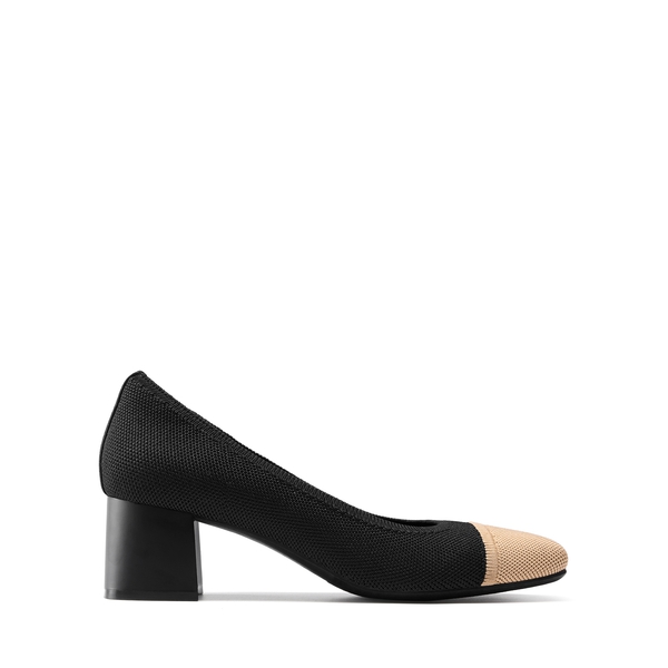 Stylish Block Heel Pumps - BLACK - 6